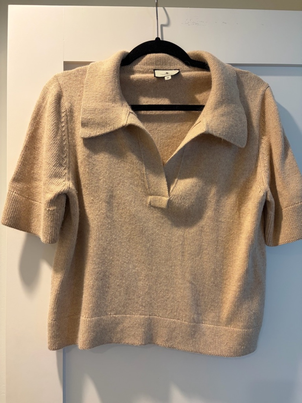 Tuckernuck Cashmere Collared V-Neck Short-Sleeve Sweater